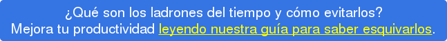 ¿Qué son los ladrones del tiempo y cómo evitarlos? Mejora tu productividad leyendo nuestra guía para saber esquivarlos.