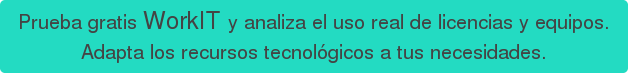 Prueba gratis WorkIT y analiza el uso real de licencias y equipos. Adapta los recursos tecnológicos a tus necesidades.