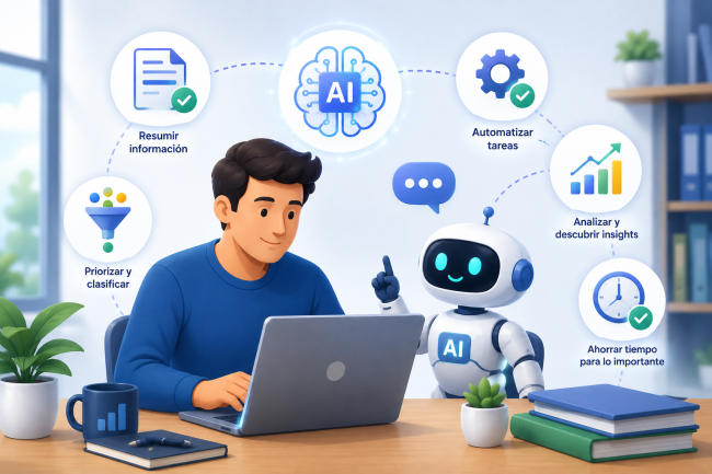 Inteligencia artificial para ser más productivo en el trabajo: Usos reales y límites