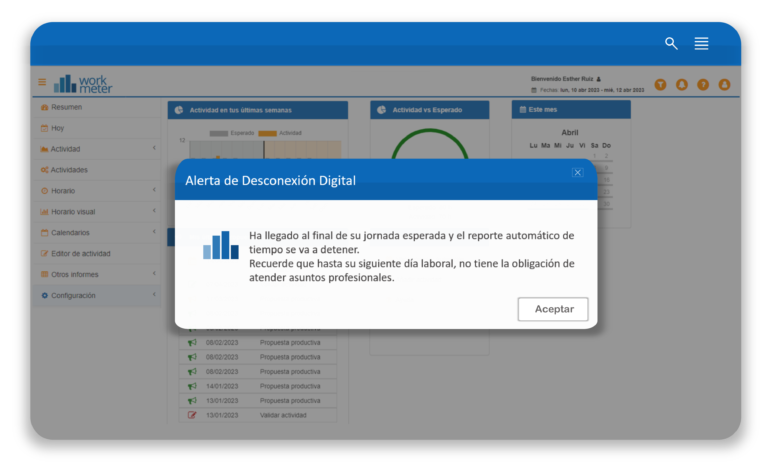 Crea alertas para asegurar la desconexión digital de tus empleados