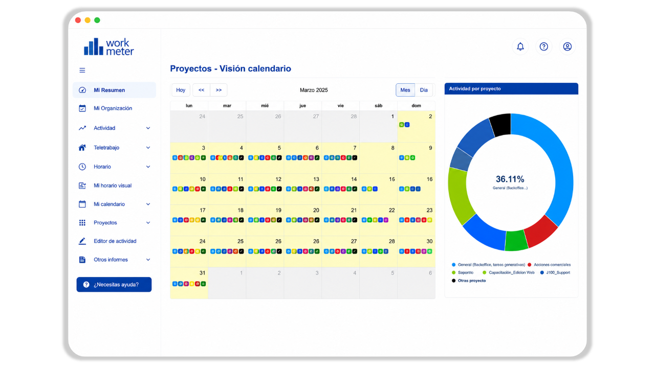 Calendario proyectos