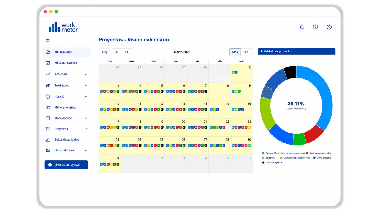 Calendario proyectos
