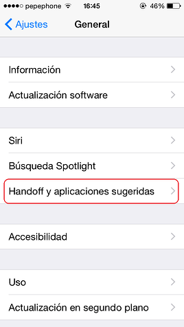 handoff en iphone